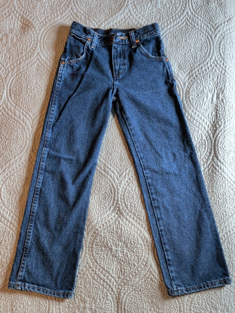 Wrangler Slim Straight-Leg Dark Blue Boys Jeans